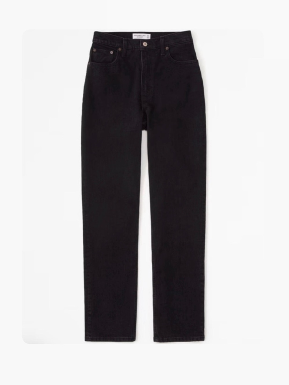 Abercrombie High Rise 90s Straight Jean, Saturated Black (25S)